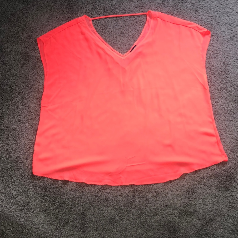 torrid Neon Coral V-Neck Dolman Blouse